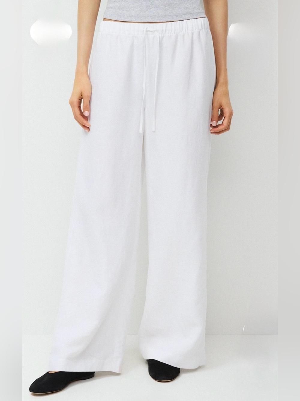 Aritzia Wilfred White Drawstring Lodge  Waist Pants size xl nwt
